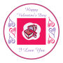 Hearts Clipart Valentine Circle Labels 2x2